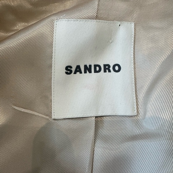 Sandro Button Gabardine Trench Coat in Beige - Picture 8 of 14